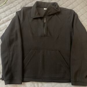 Chico's Zenergy 1/2 Zip Ribbed/collard Black Sweatshirt US-M EUC Athletic Cozy